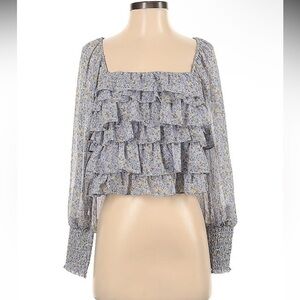 ASTR Bell Sleeve Ruffle Blouse Size Medium